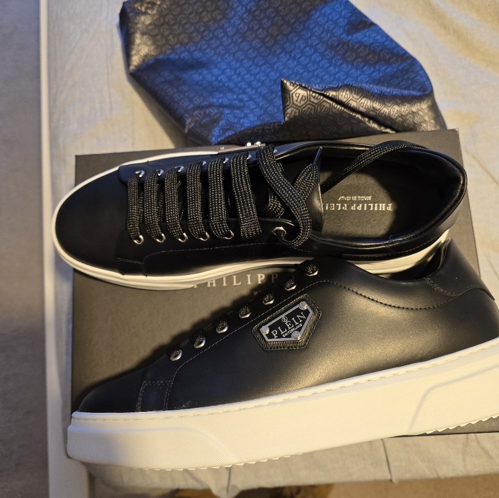 PHILIPP PLEIN Leather Lo-Top Sneakers Iconic PleinSize US11/ EU45